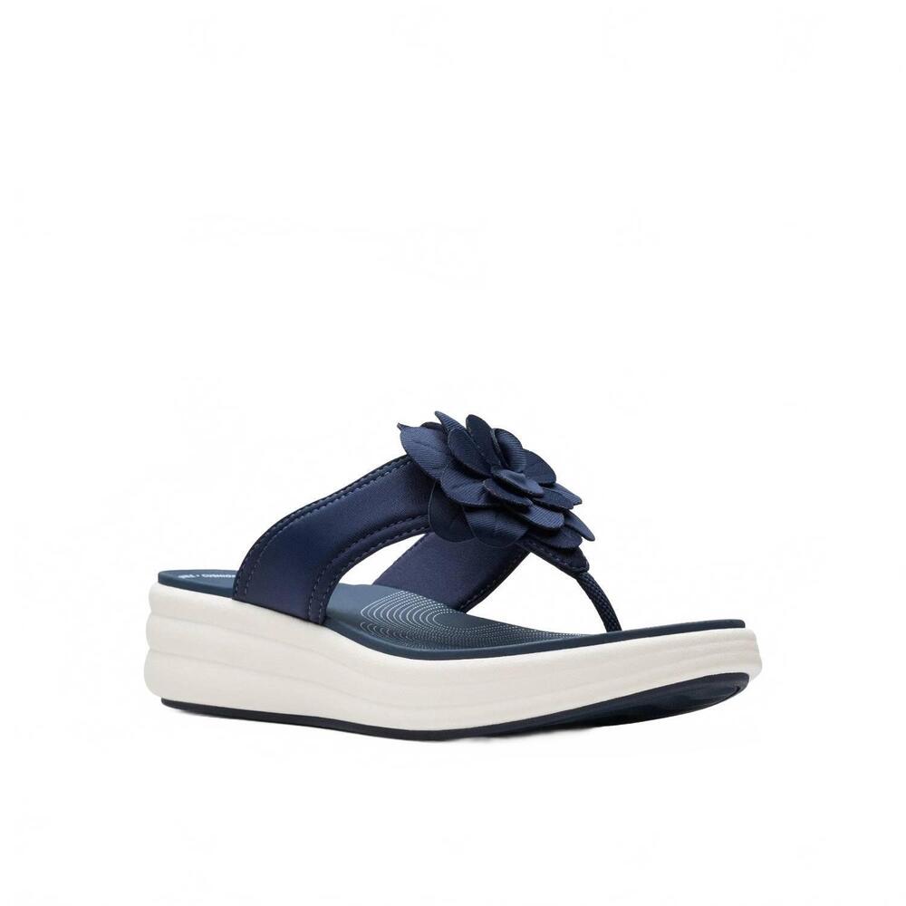 NEW CLARKS women's drift flora sandal in navy